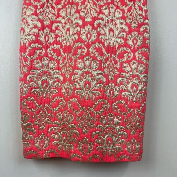 Vintage David Meister Women’s 4 Pink & Gold Cocktail Mini Dress Spaghetti Strap - Picture 5 of 13